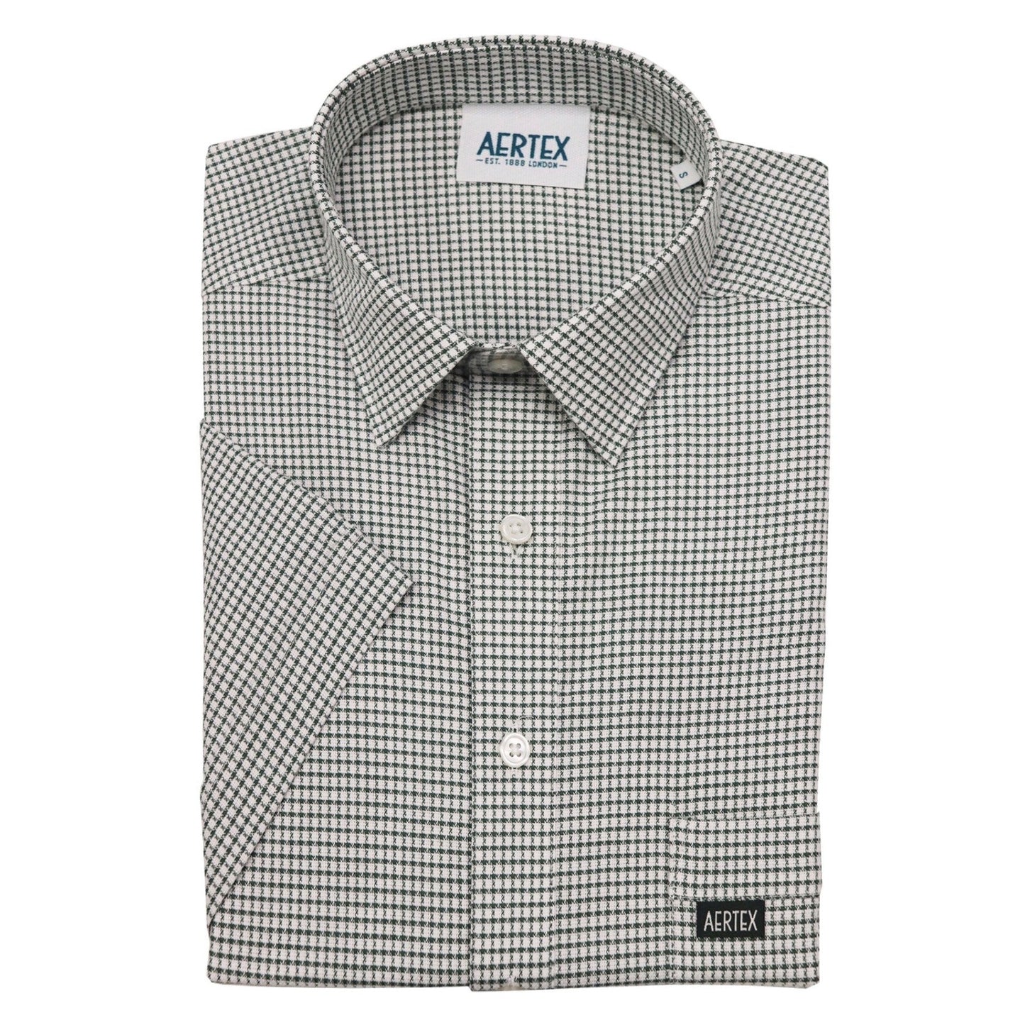 Aertex Short Sleeve Shirt - Bottle/White