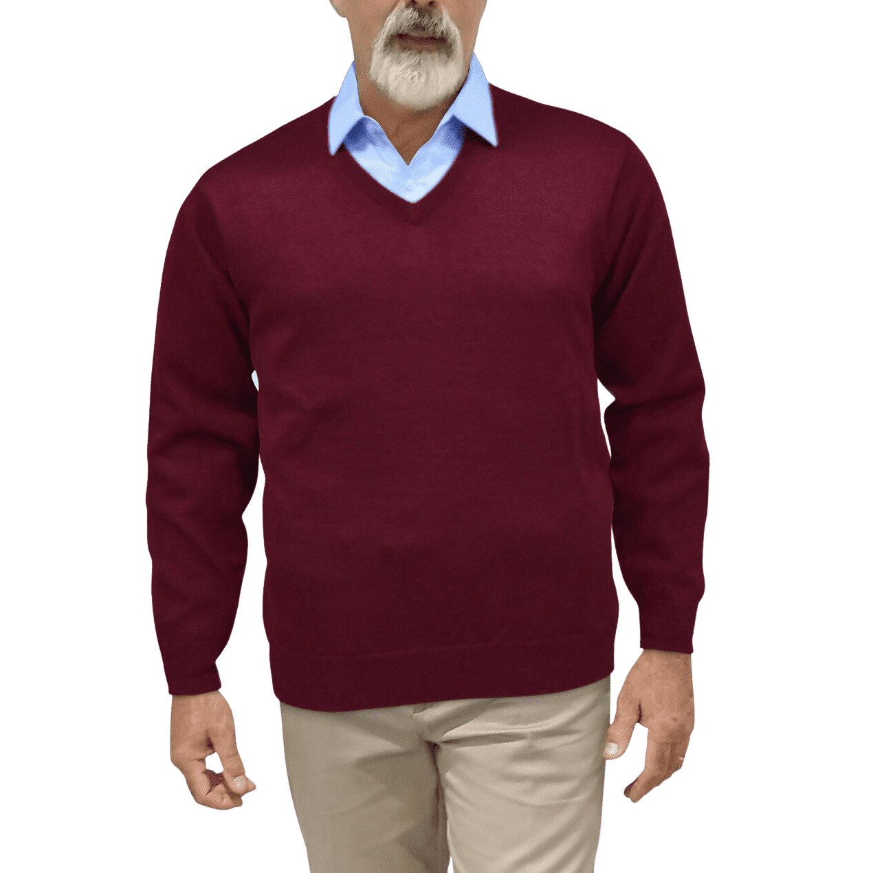 Ansett V Neck Jersey - Burgundy