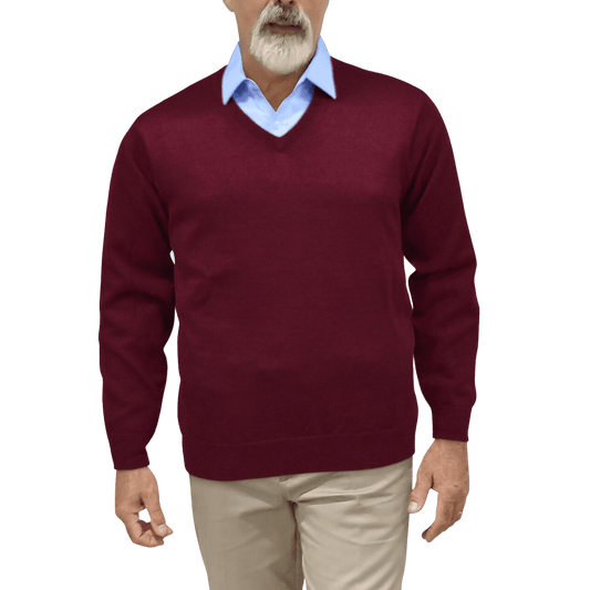 Ansett V Neck Jersey - Burgundy