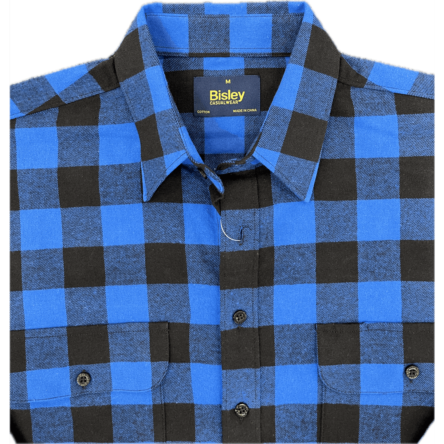 Bisley Flannelette Long Sleeve Shirt - Royal/Black