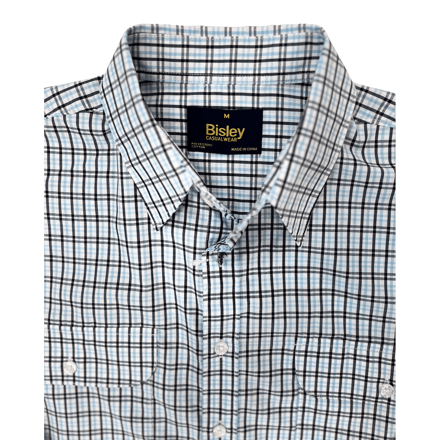 Bisley Long Sleeve Shirt - Small Check Light Blue