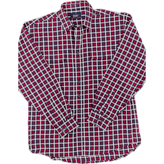 Bisley Flannelette Long Sleeve Shirt - Wine/Navy Check