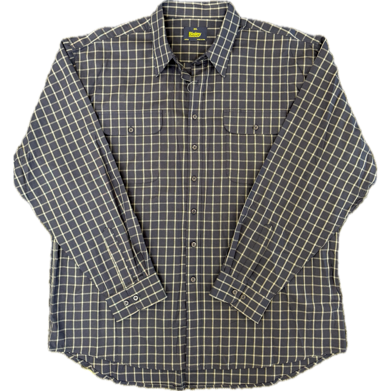Bisley Long Sleeve Shirt - Navy/Grey