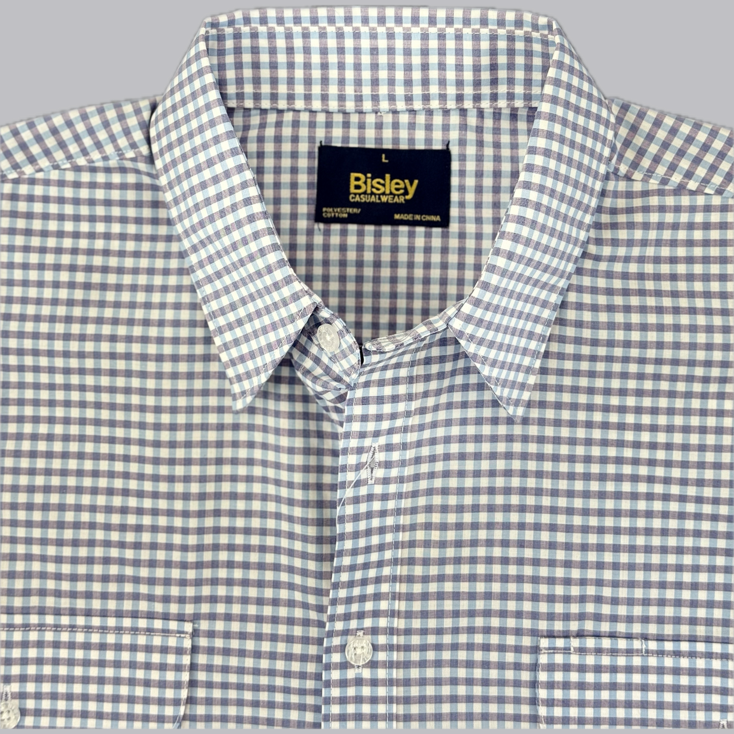 Bisley Short Sleeve Shirt - Dark Mauve/White