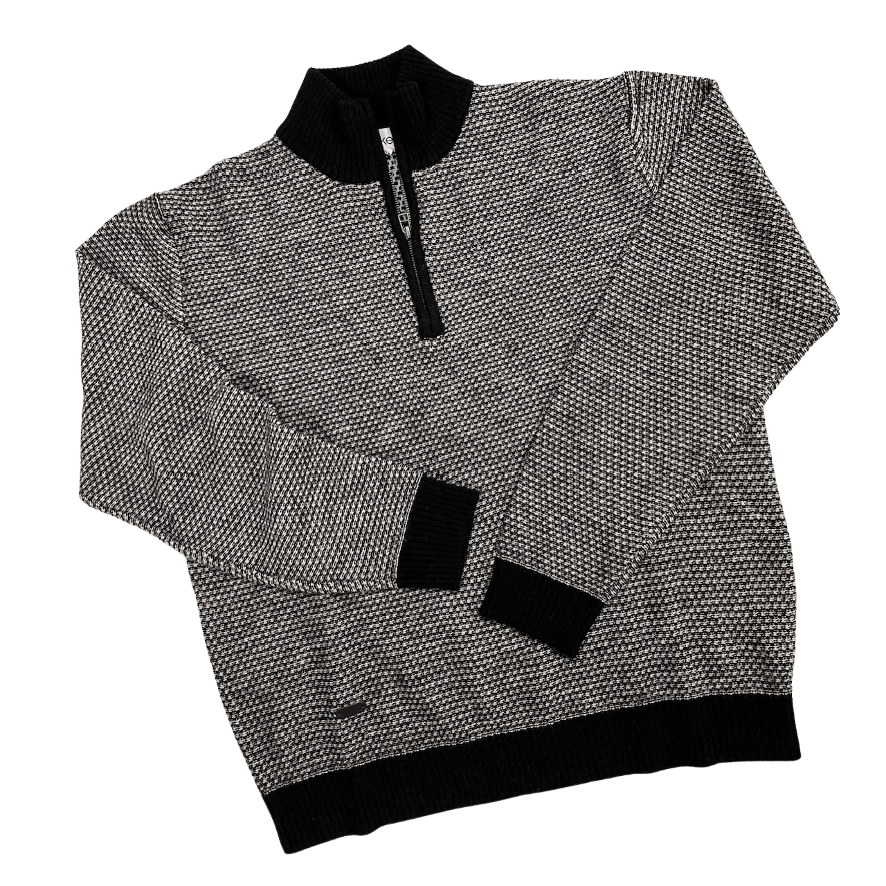 Blokes 1/4 Zip Jersey - Textured Black/Silver