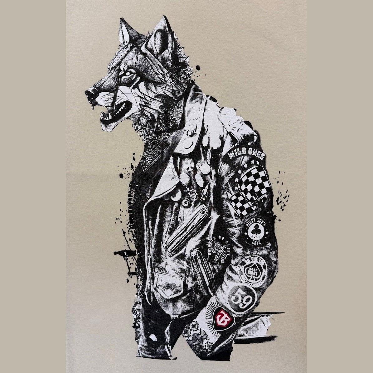 Joe Brown's Tee Shirt - Cream Wolf