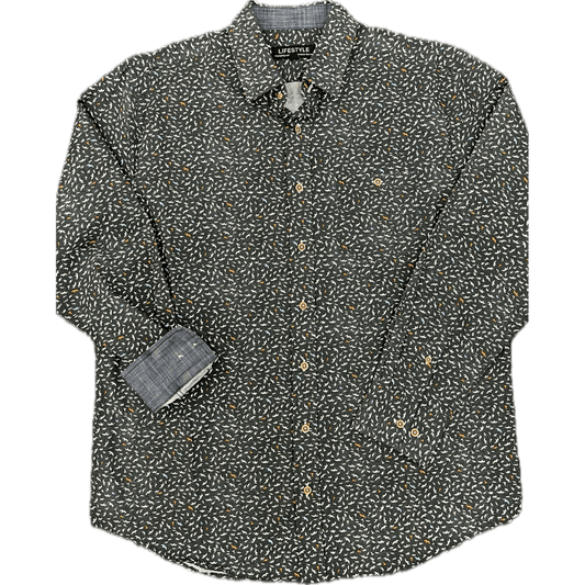 Lichfield Lifestyle Long Sleeve Shirt - Petrol Bird Print