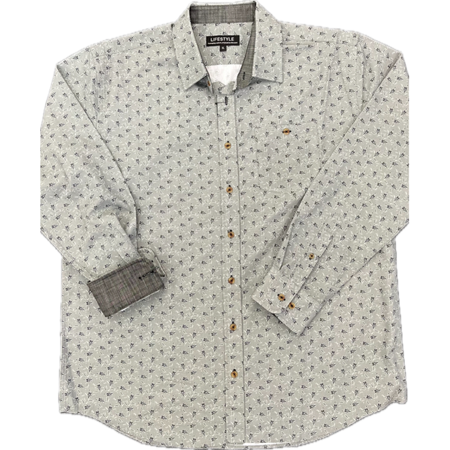 Lichfield 'Lifestyle' Long Sleeve Shirt -  Grey