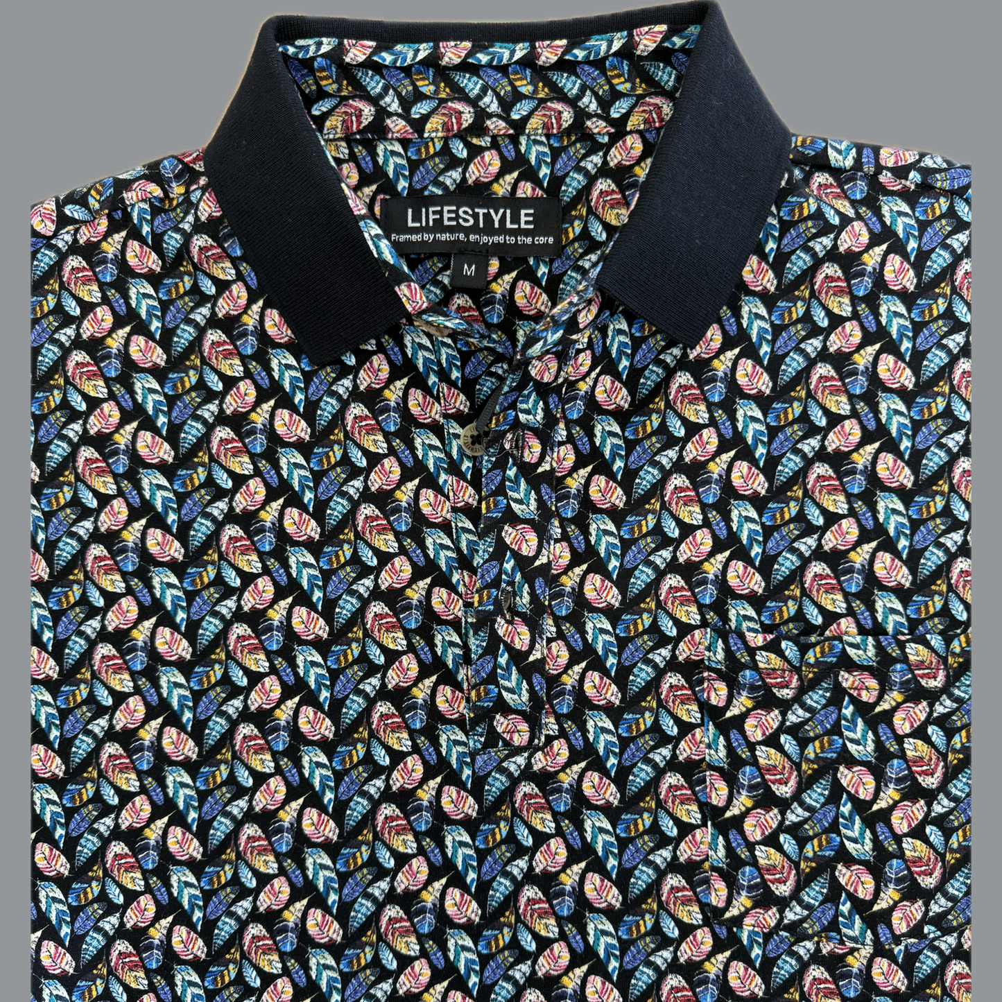 Lifestyle Polo Shirt - Feather Print