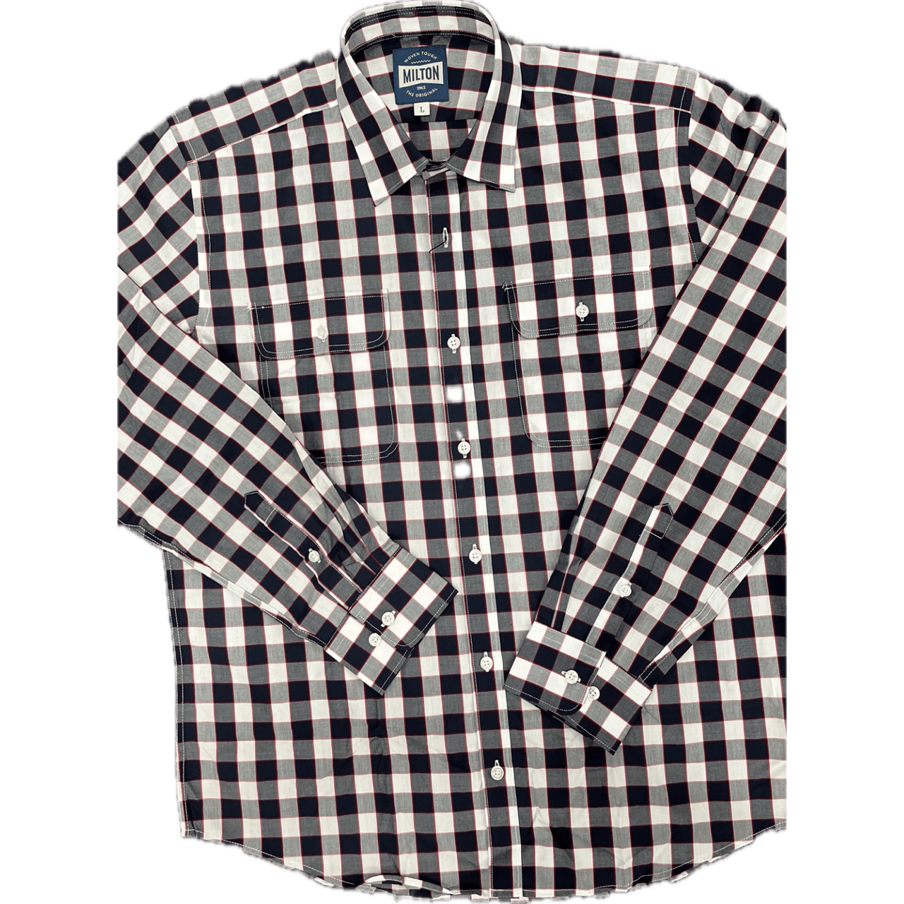 Milton Long Sleeve Shirt - Navy White