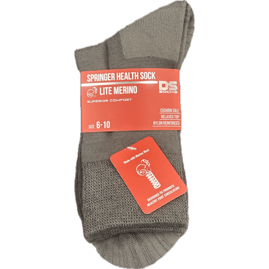 Springer Merino Blend Health Sock - Plain Bark