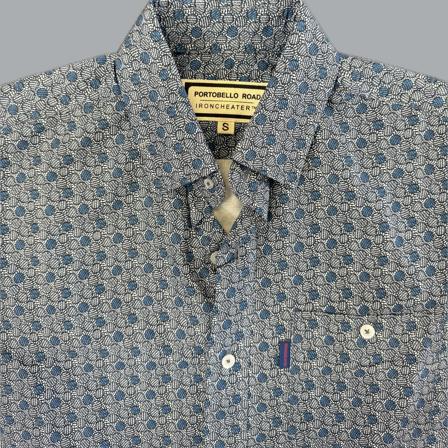 Portobello Road Ironcheater Short Sleeve Shirt - Denim/Cobalt