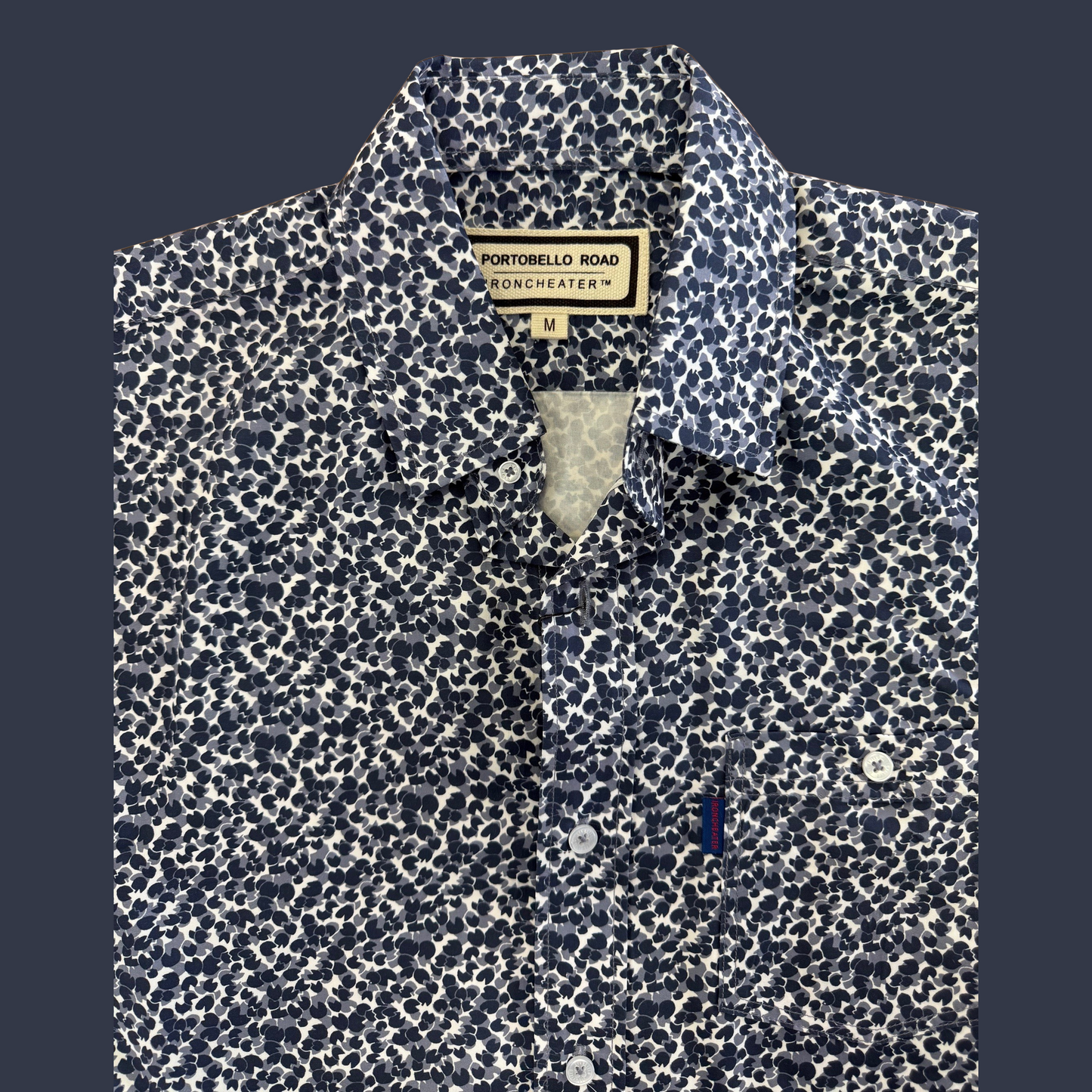 Portobello Road Ironcheater Short Sleeve Shirt - Denim/Cream