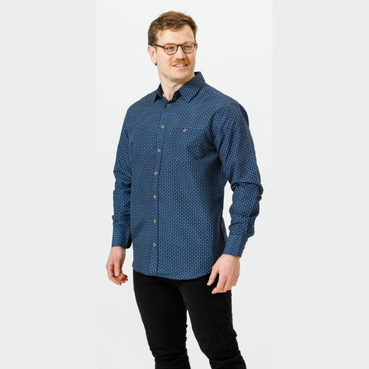 Portobello Road 'Ironcheater' Long Sleeve Shirt - Navy