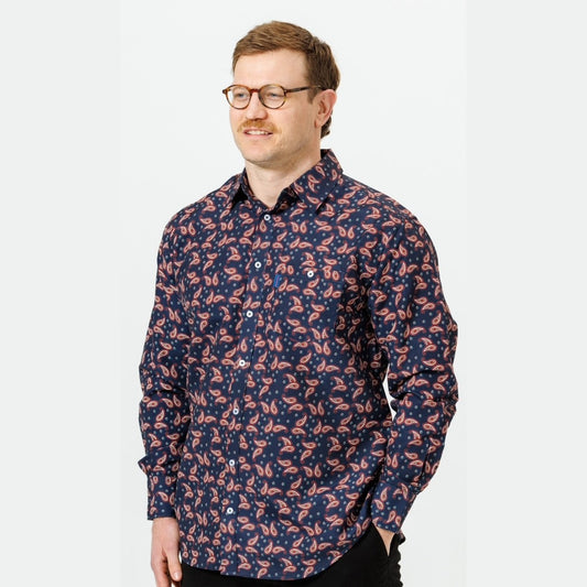 Portobello Road 'Ironcheater' Long Sleeve Shirt - Dark Blue