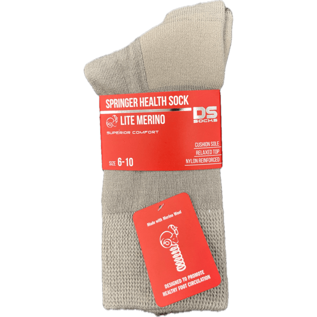 Springer Merino Blend Health Sock - Plain Sandstone