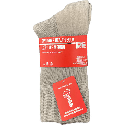 Springer Merino Blend Health Sock - Plain Sandstone