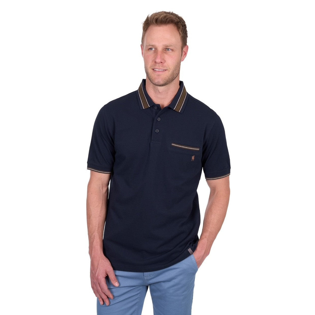 Thomas Cook Polo Shirt - Navy/Taupe