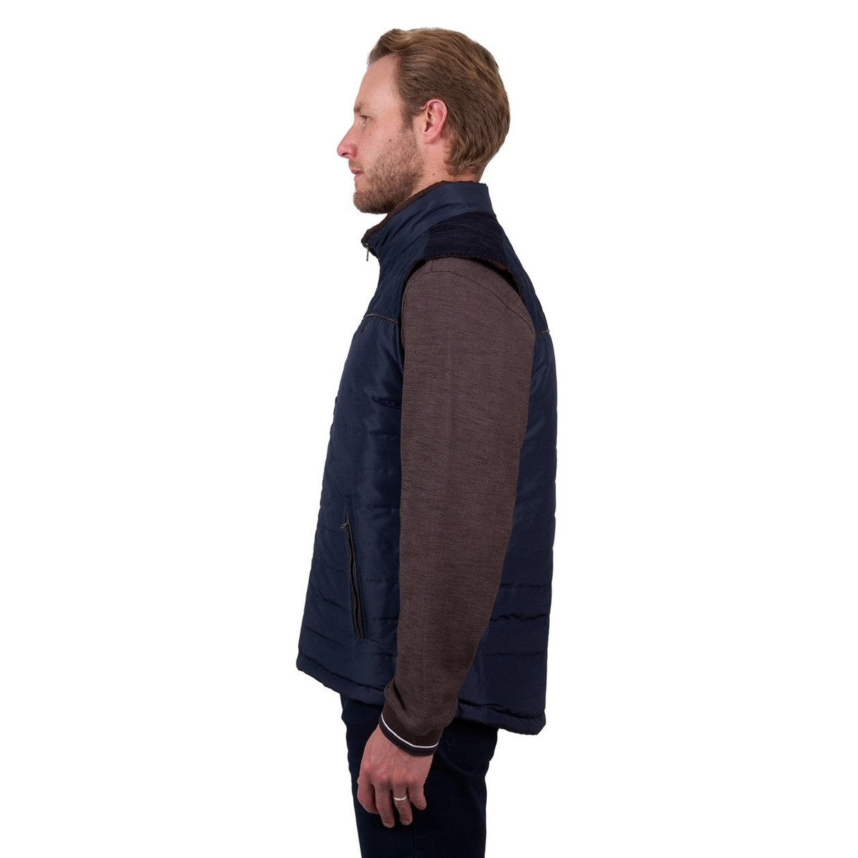 Thomas Cook Reversible Vest - Dark Brown/Navy