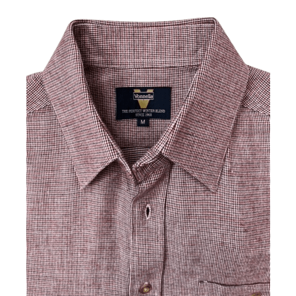 Vonnella Long Sleeve Shirt - Burgundy Birdseye
