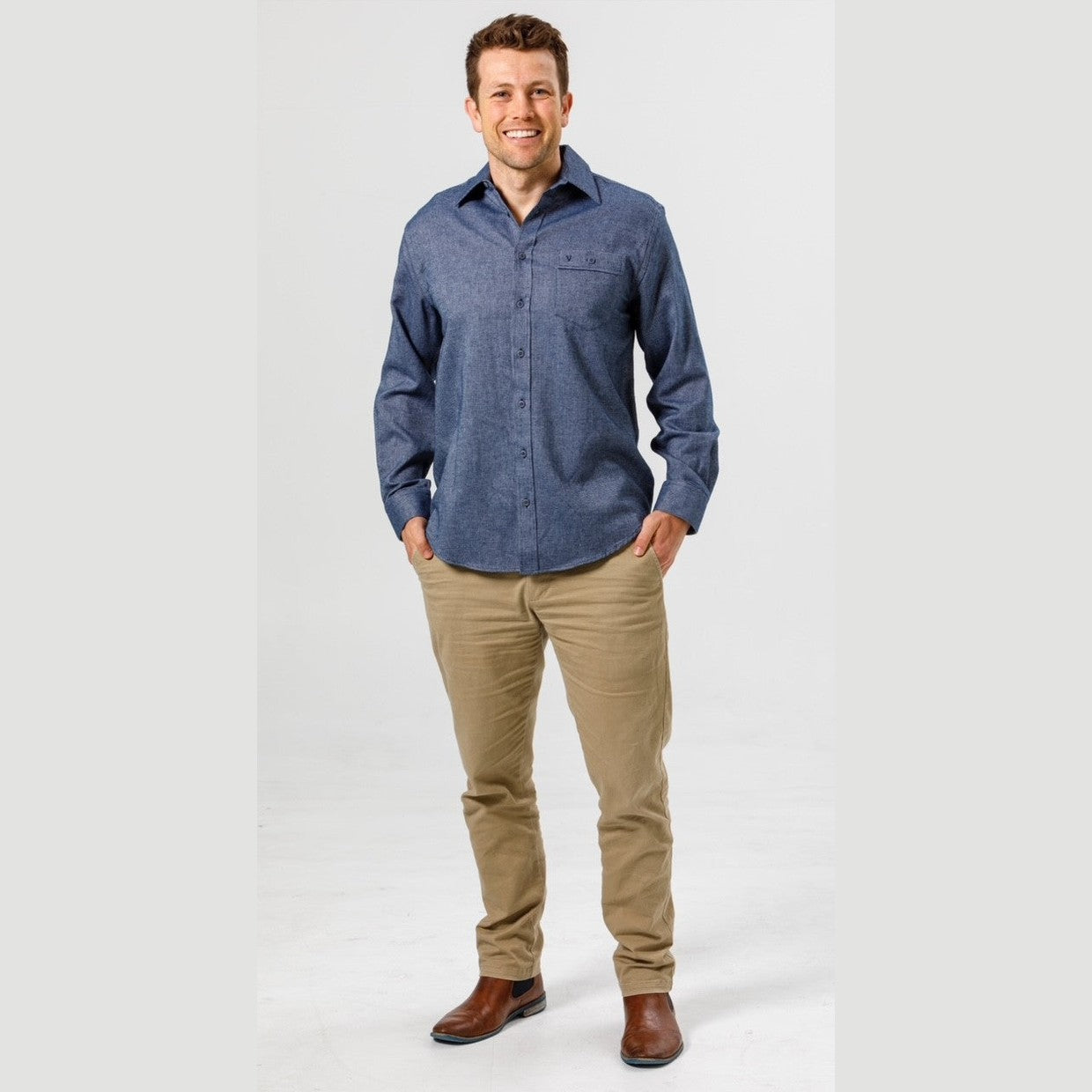 Vonnella Long Sleeve Shirt - Navy Birdseye