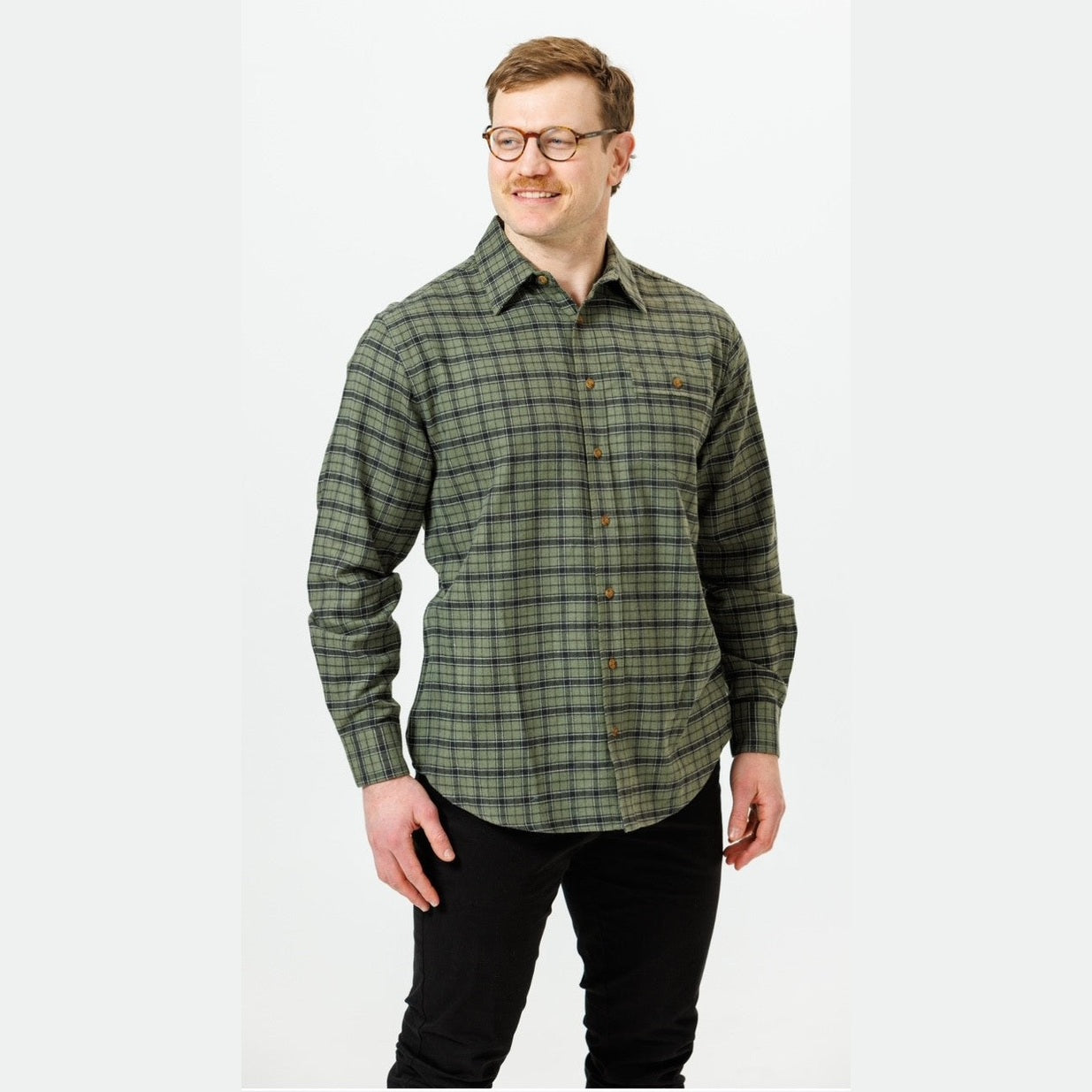 Vonnella Long Sleeve Shirt - Sage Green/Black
