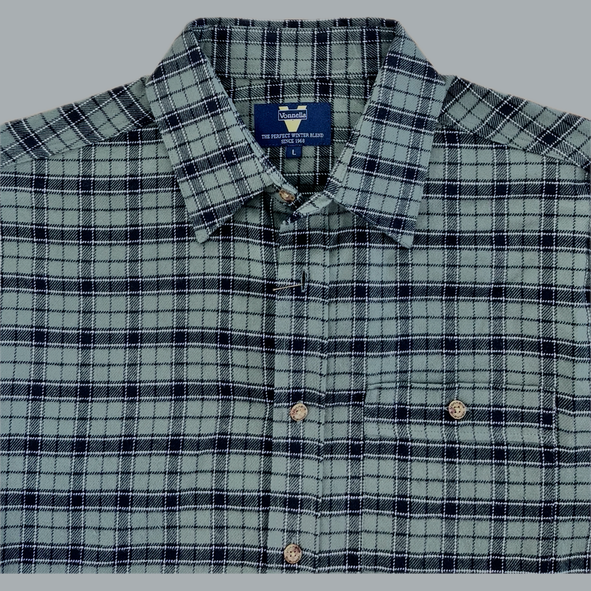 Vonnella Long Sleeve Shirt - Sage Green/Black