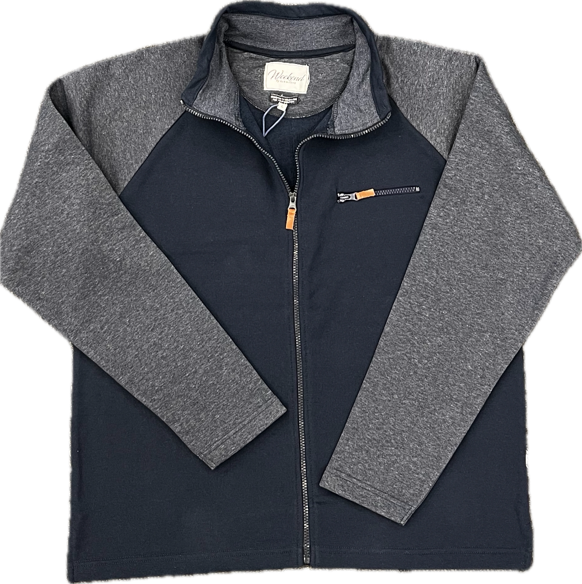 Weekend Raglan Contrast Sweatshirt- Navy Marle