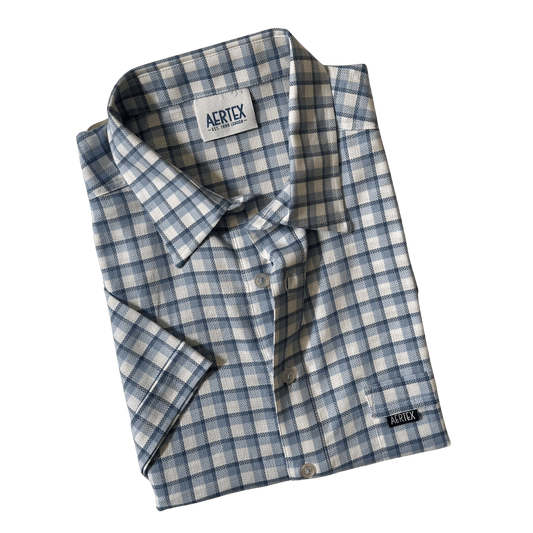 Aertex Short Sleeve Check - Sky