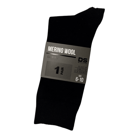 D.S Merino Blend Socks - Single Pair Black