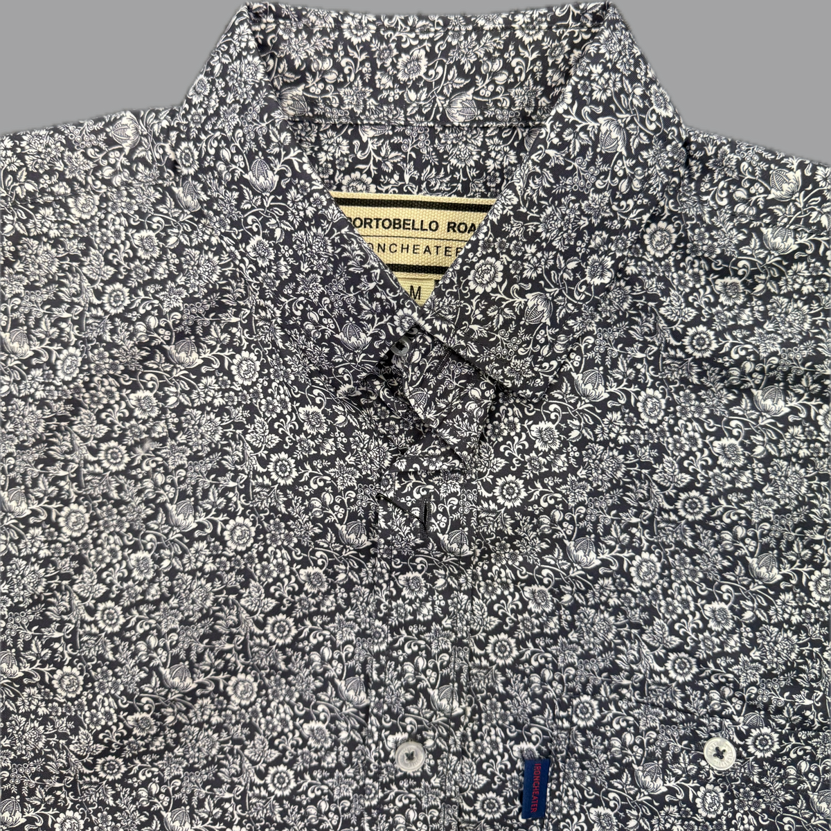 Portobello Road 'Ironcheater' Short Sleeve Shirt - Navy Floral