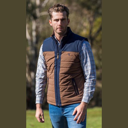 Thomas Cook Reversible Vest - Navy/Tan