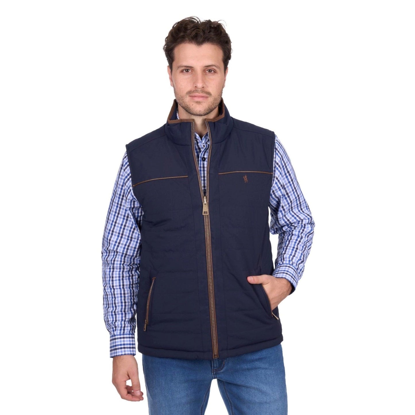 Thomas Cook Reversible Vest - Navy/Tan