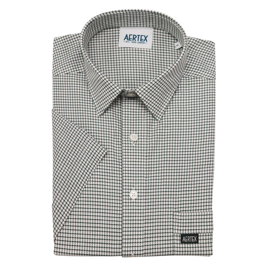 Aertex Short Sleeve Shirt - Bottle/White