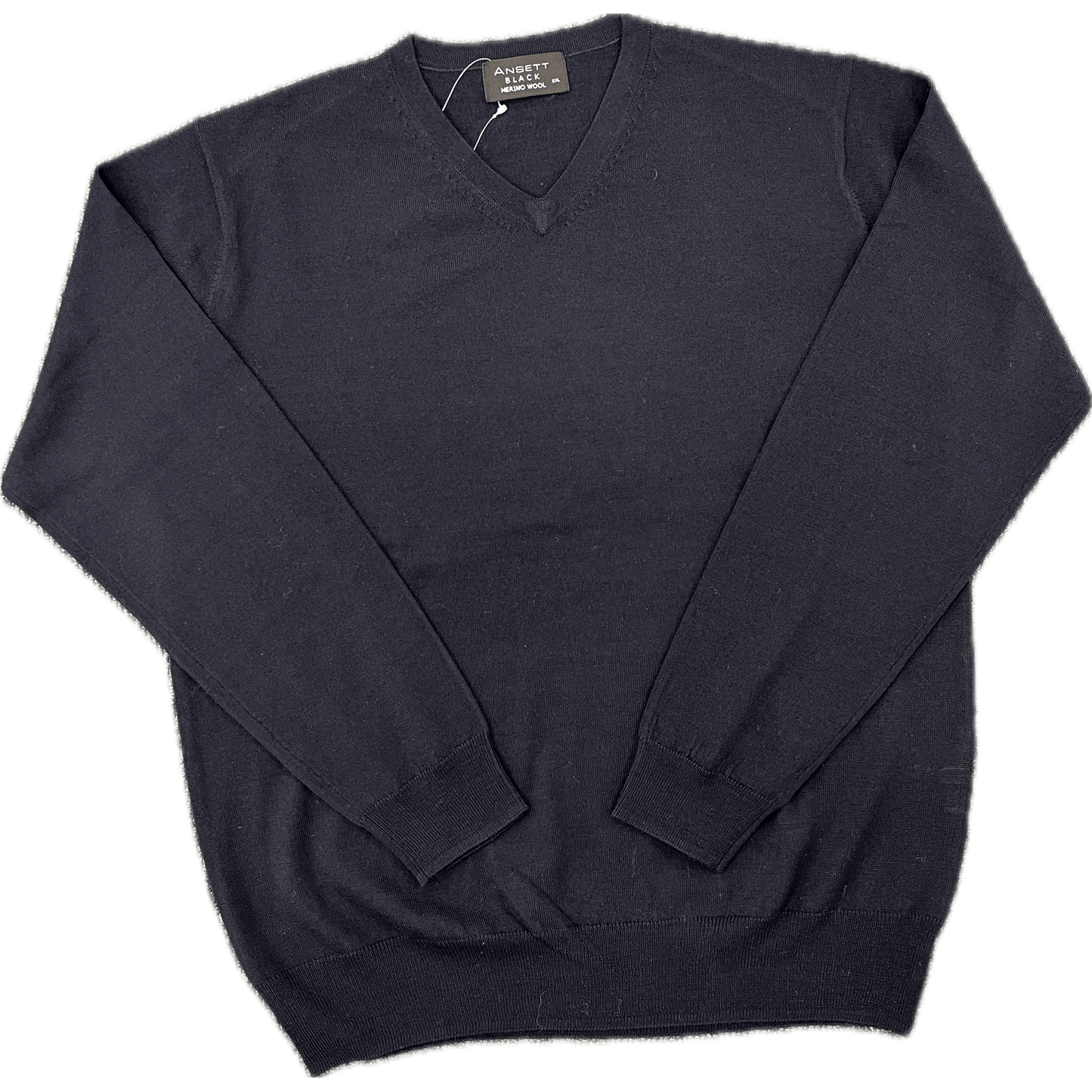 Ansett V Neck Fine Merino Wool Jersey - Navy