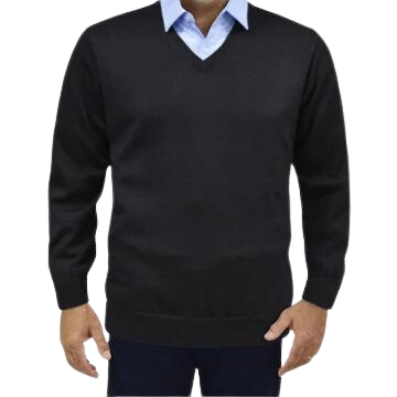 Ansett V Neck Jersey - Black