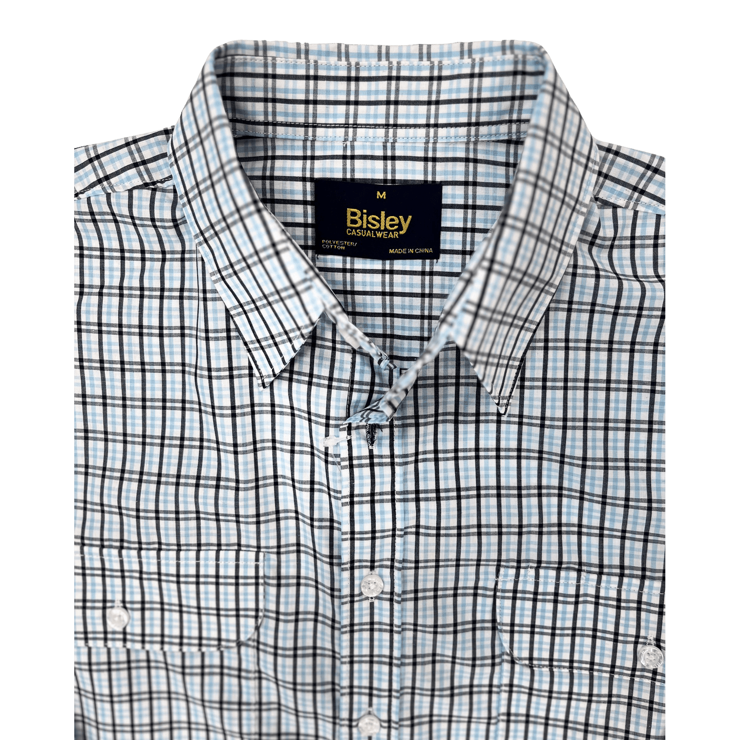 Bisley Long Sleeve Shirt - Small Check Light Blue