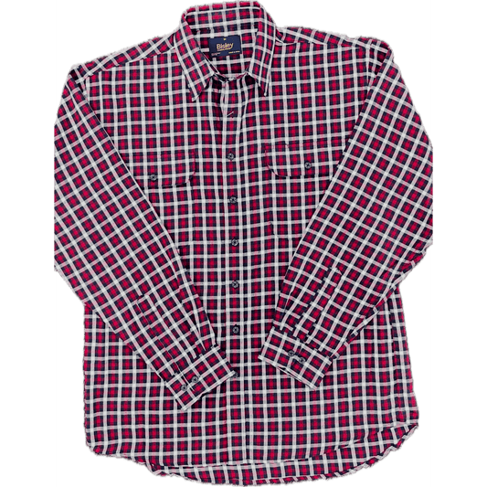 Bisley Long Sleeve Flannelette Shirt - Wine/Navy Check