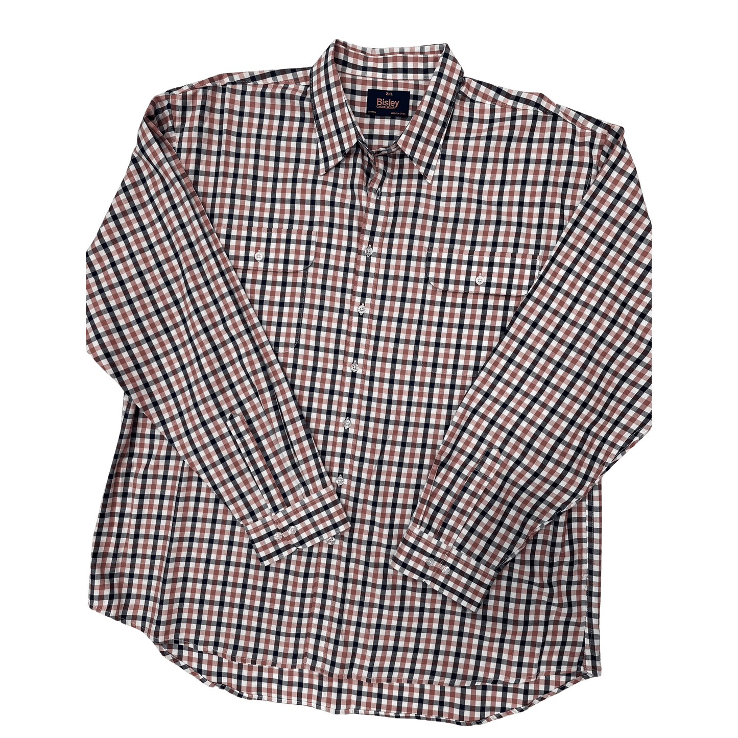 Bisley Long Sleeve Shirt - Medium Check Musk