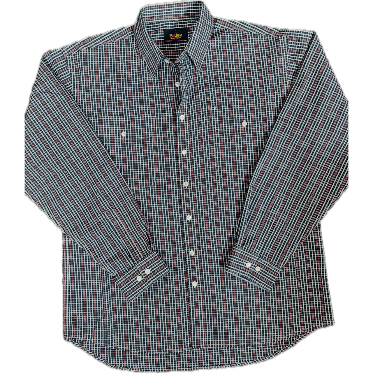 Bisley Flannelette Long Sleeve Shirt - Navy/Wine