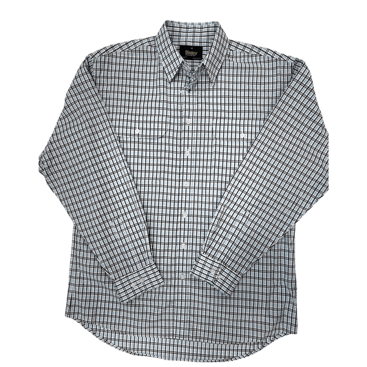 Bisley Long Sleeve Shirt - Small Check Light Blue