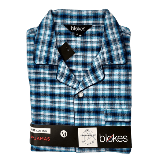 Blokes Long Pyjamas - Turquoise