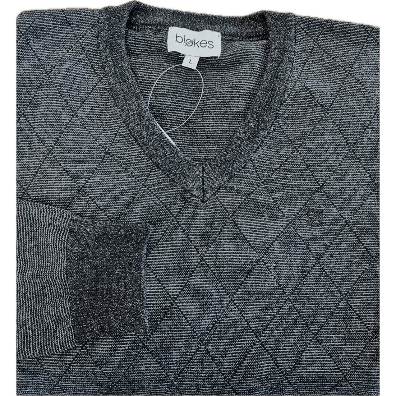 Blokes V Neck Merino Jersey - Charcoal/Black