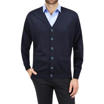 Ansett Button Front Cardigan - Navy