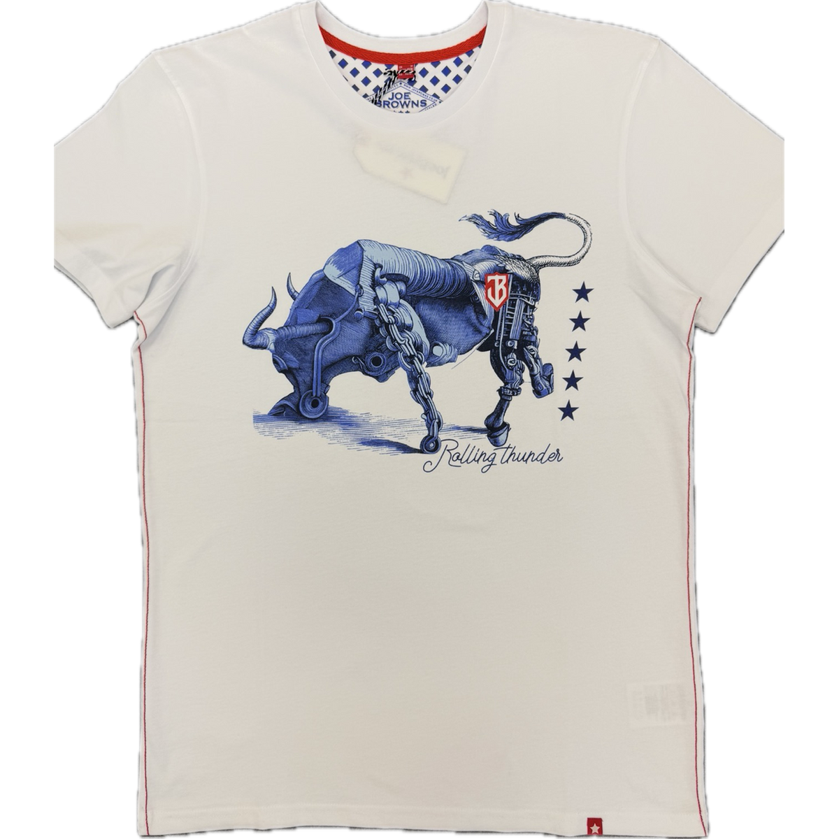 Joe Brown's Tee Shirt - White Bull
