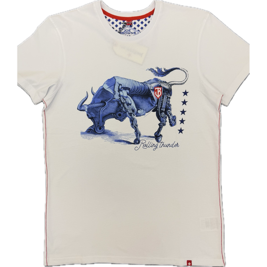 Joe Brown's Tee Shirt - White Bull