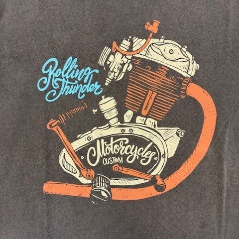 Joe Brown's Tee Shirt - Grey Motorcycle Engine