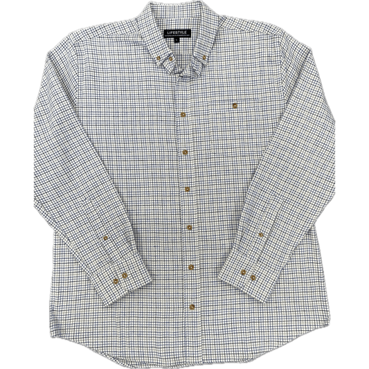 Lichfield Lifestyle Long Sleeve Shirt - Natural/Blue