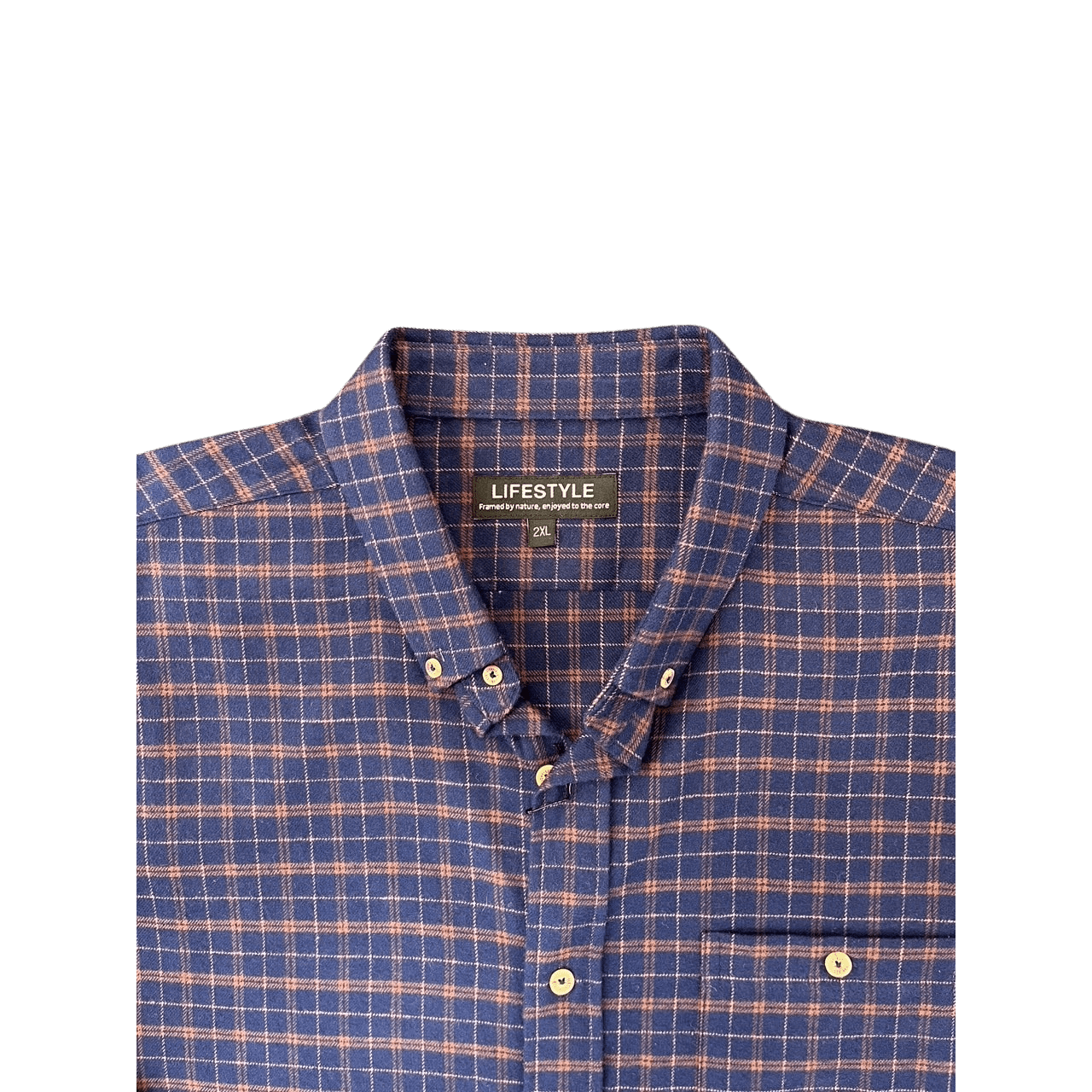 Lichfield Lifestyle Long Sleeve Shirt - Navy/Rust Check