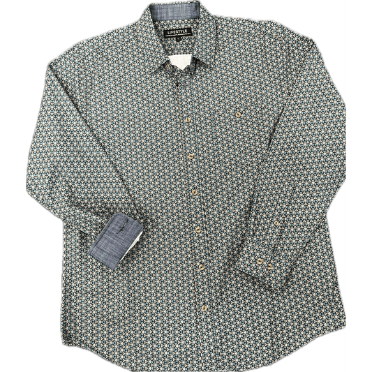 Lichfield Lifestyle Long Sleeve Shirt - Petrol/Stone